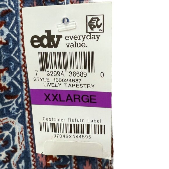 Style & Co Peasant Top XXL Blue Boho Stretch Jersey Short Sleeve Blouse NWT - Picture 5 of 7